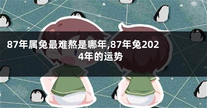 87年属兔最难熬是哪年,87年兔2024年的运势