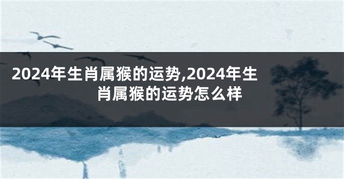 2024年生肖属猴的运势,2024年生肖属猴的运势怎么样