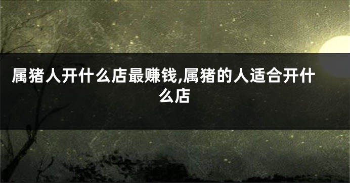 属猪人开什么店最赚钱,属猪的人适合开什么店