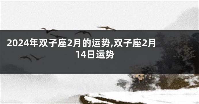 2024年双子座2月的运势,双子座2月14日运势