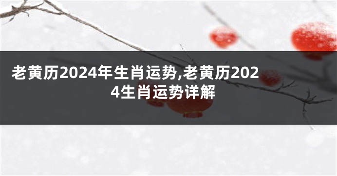 老黄历2024年生肖运势,老黄历2024生肖运势详解
