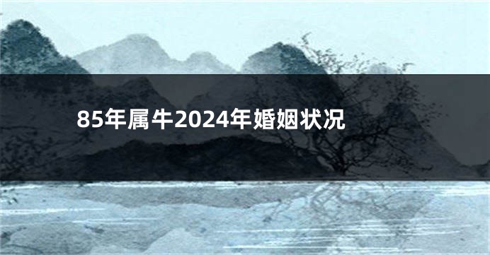 85年属牛2024年婚姻状况