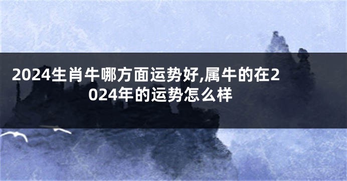 2024生肖牛哪方面运势好,属牛的在2024年的运势怎么样