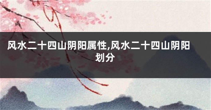 风水二十四山阴阳属性,风水二十四山阴阳划分