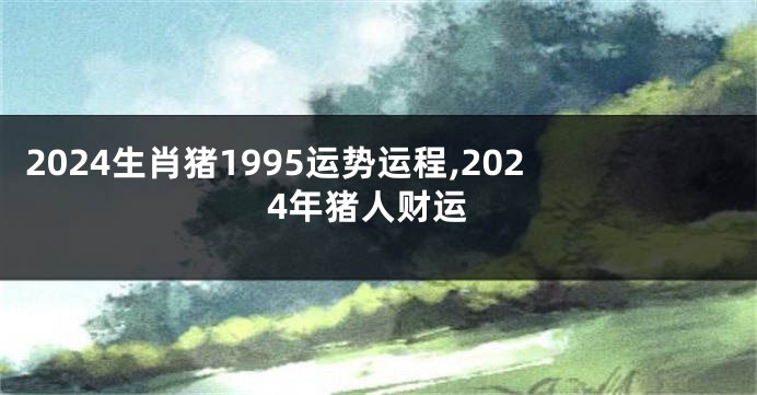 2024生肖猪1995运势运程,2024年猪人财运