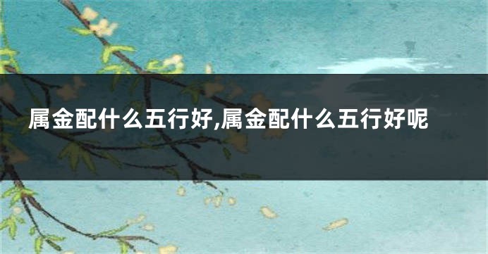 属金配什么五行好,属金配什么五行好呢