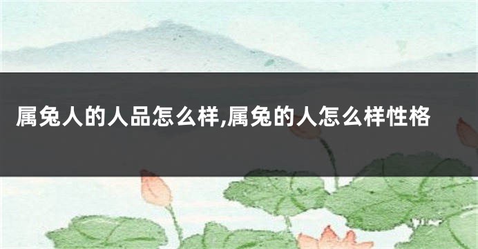 属兔人的人品怎么样,属兔的人怎么样性格