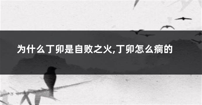 为什么丁卯是自败之火,丁卯怎么瘸的