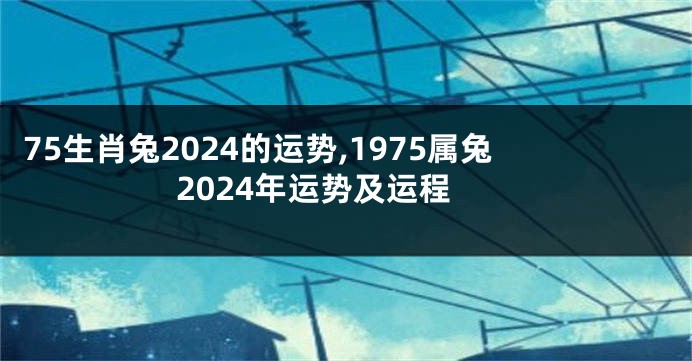 75生肖兔2024的运势,1975属兔2024年运势及运程