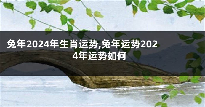 兔年2024年生肖运势,兔年运势2024年运势如何