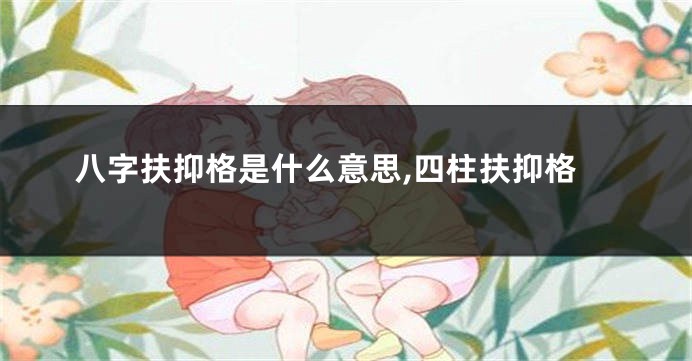 八字扶抑格是什么意思,四柱扶抑格