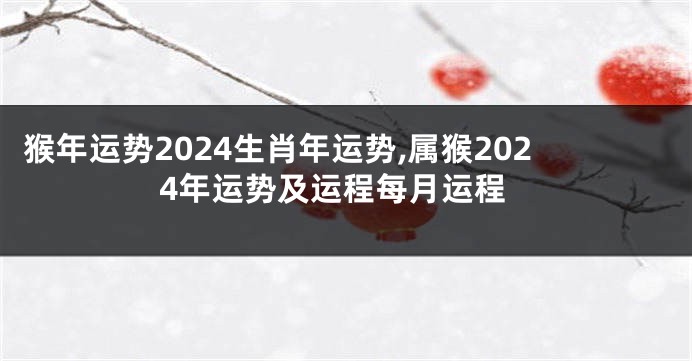 猴年运势2024生肖年运势,属猴2024年运势及运程每月运程