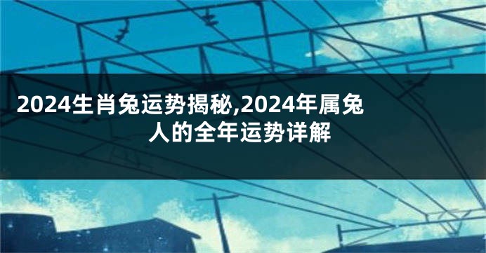 2024生肖兔运势揭秘,2024年属兔人的全年运势详解