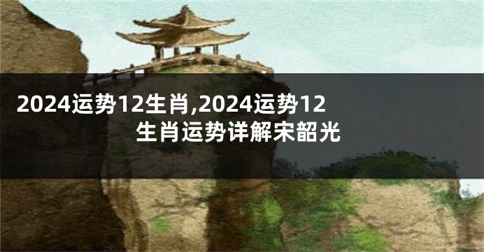 2024运势12生肖,2024运势12生肖运势详解宋韶光