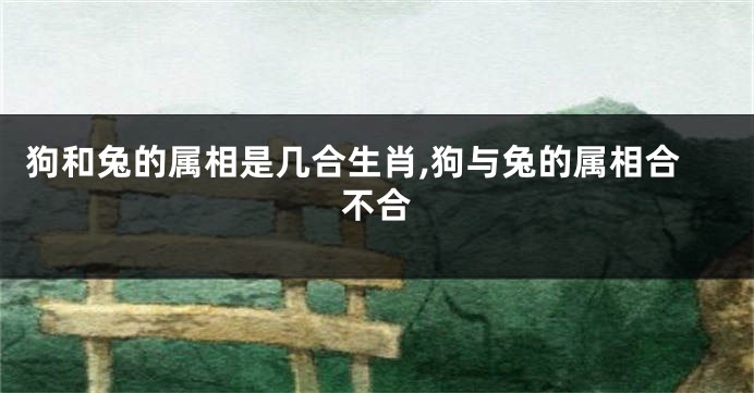 狗和兔的属相是几合生肖,狗与兔的属相合不合