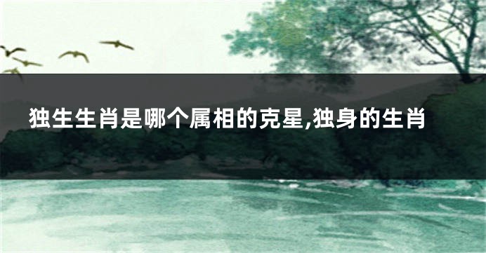 独生生肖是哪个属相的克星,独身的生肖
