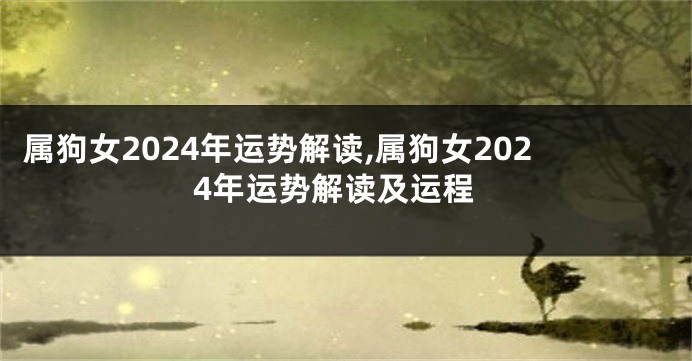 属狗女2024年运势解读,属狗女2024年运势解读及运程