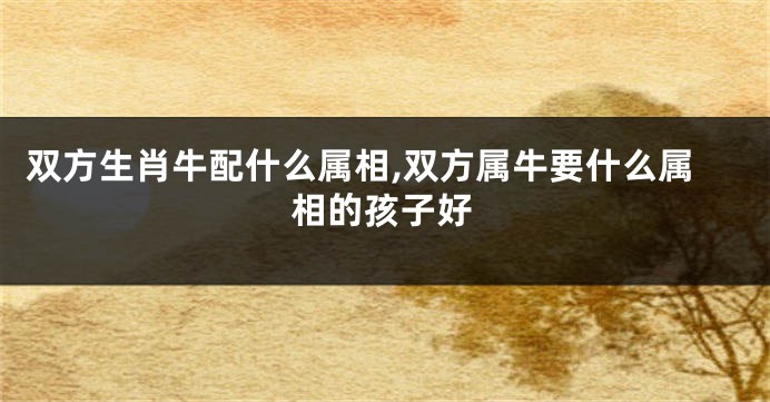 双方生肖牛配什么属相,双方属牛要什么属相的孩子好