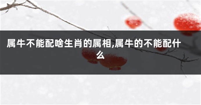 属牛不能配啥生肖的属相,属牛的不能配什么