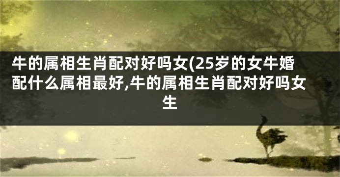 牛的属相生肖配对好吗女(25岁的女牛婚配什么属相最好,牛的属相生肖配对好吗女生