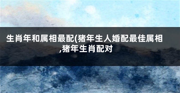 生肖年和属相最配(猪年生人婚配最佳属相,猪年生肖配对