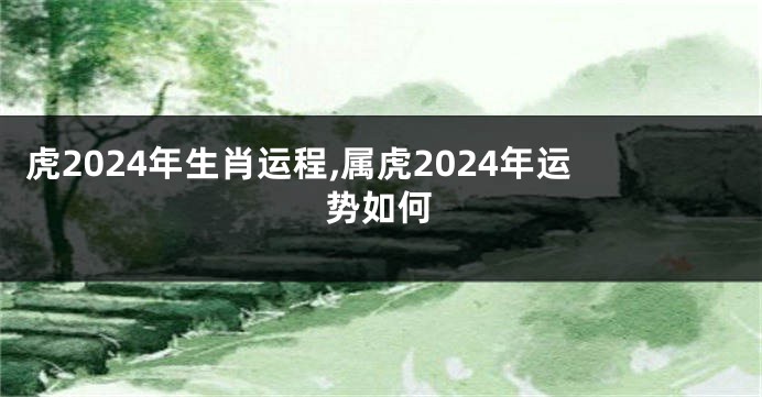 虎2024年生肖运程,属虎2024年运势如何