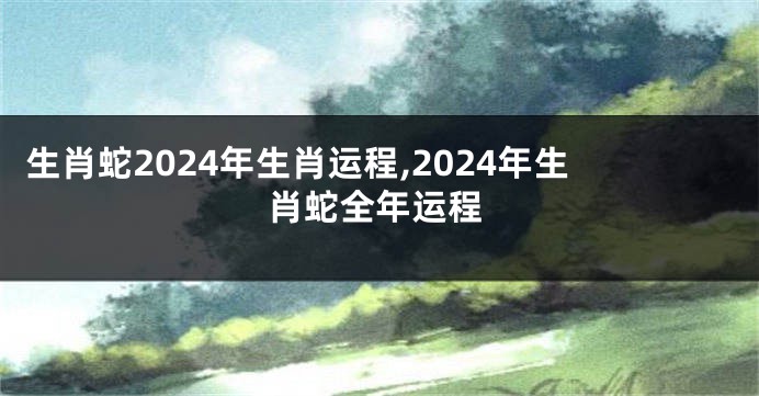 生肖蛇2024年生肖运程,2024年生肖蛇全年运程