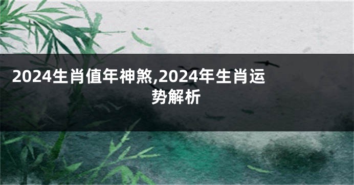 2024生肖值年神煞,2024年生肖运势解析
