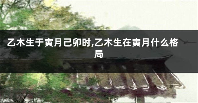 乙木生于寅月己卯时,乙木生在寅月什么格局