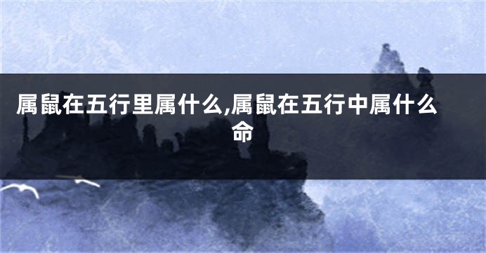 属鼠在五行里属什么,属鼠在五行中属什么命