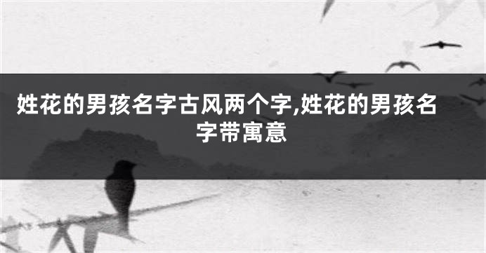姓花的男孩名字古风两个字,姓花的男孩名字带寓意