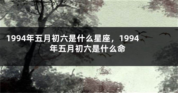 1994年五月初六是什么星座，1994年五月初六是什么命