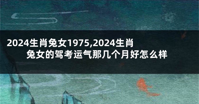 2024生肖兔女1975,2024生肖兔女的驾考运气那几个月好怎么样