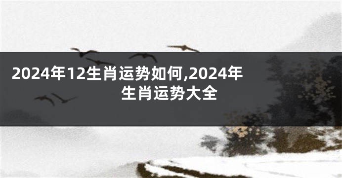2024年12生肖运势如何,2024年生肖运势大全