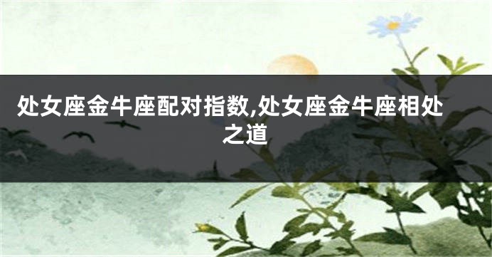 处女座金牛座配对指数,处女座金牛座相处之道