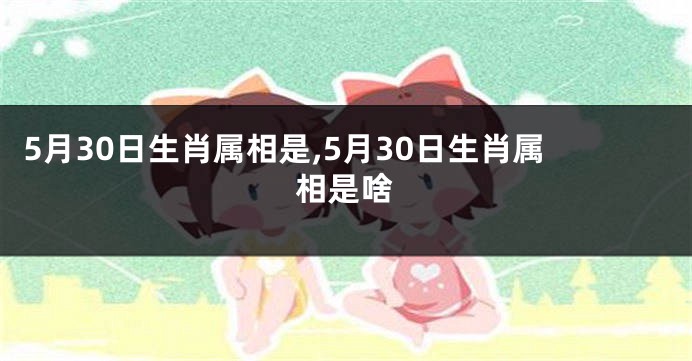 5月30日生肖属相是,5月30日生肖属相是啥
