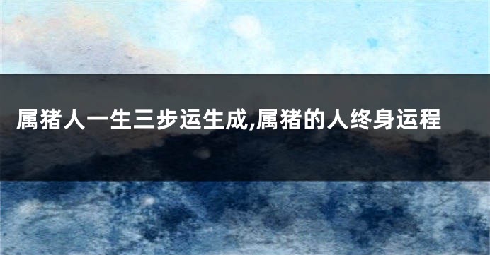 属猪人一生三步运生成,属猪的人终身运程