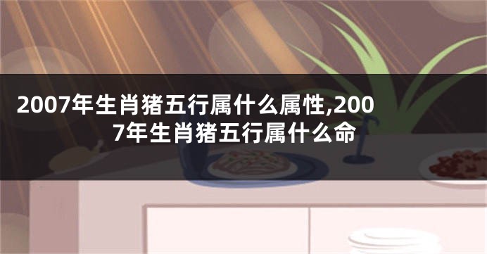 2007年生肖猪五行属什么属性,2007年生肖猪五行属什么命