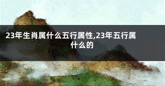23年生肖属什么五行属性,23年五行属什么的