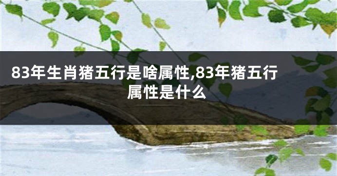 83年生肖猪五行是啥属性,83年猪五行属性是什么