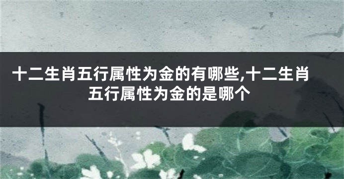 十二生肖五行属性为金的有哪些,十二生肖五行属性为金的是哪个