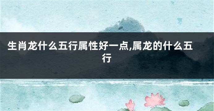 生肖龙什么五行属性好一点,属龙的什么五行