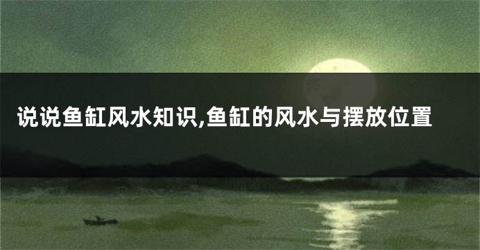 说说鱼缸风水知识,鱼缸的风水与摆放位置