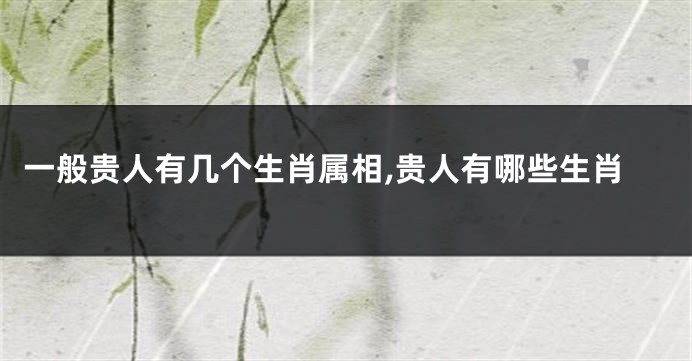 一般贵人有几个生肖属相,贵人有哪些生肖