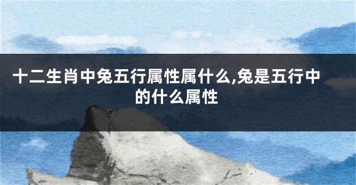 十二生肖中兔五行属性属什么,兔是五行中的什么属性