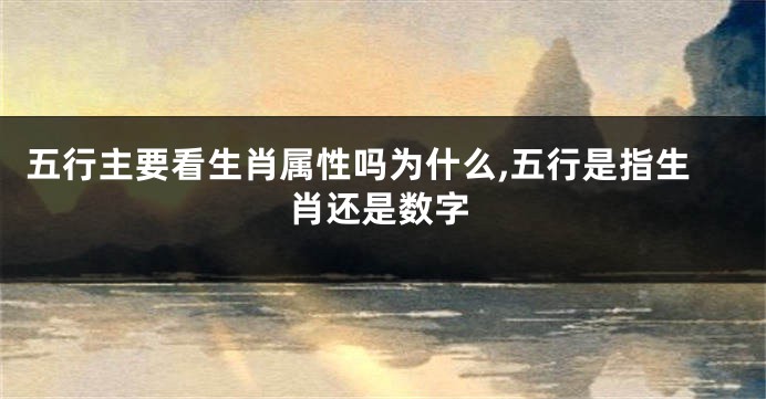 五行主要看生肖属性吗为什么,五行是指生肖还是数字