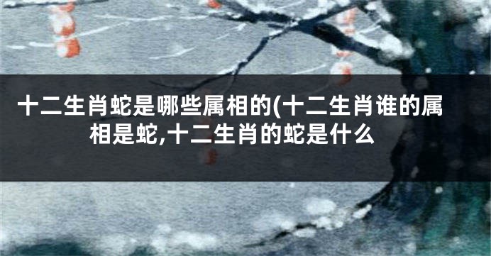 十二生肖蛇是哪些属相的(十二生肖谁的属相是蛇,十二生肖的蛇是什么