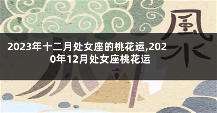 2023年十二月处女座的桃花运,2020年12月处女座桃花运