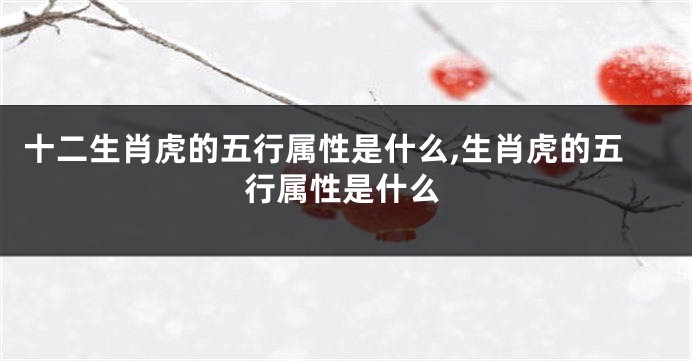 十二生肖虎的五行属性是什么,生肖虎的五行属性是什么