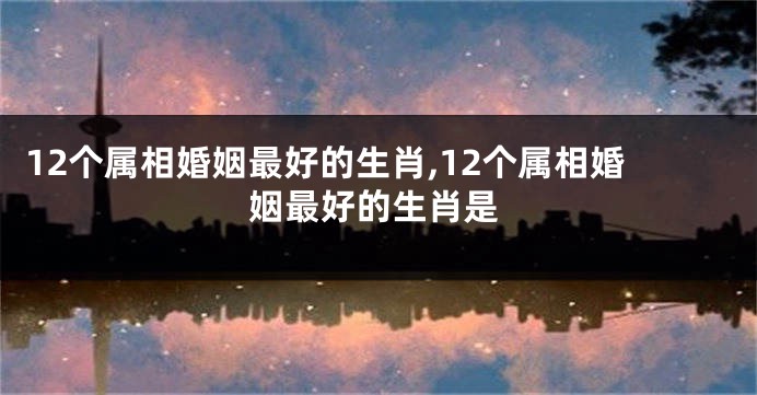 12个属相婚姻最好的生肖,12个属相婚姻最好的生肖是